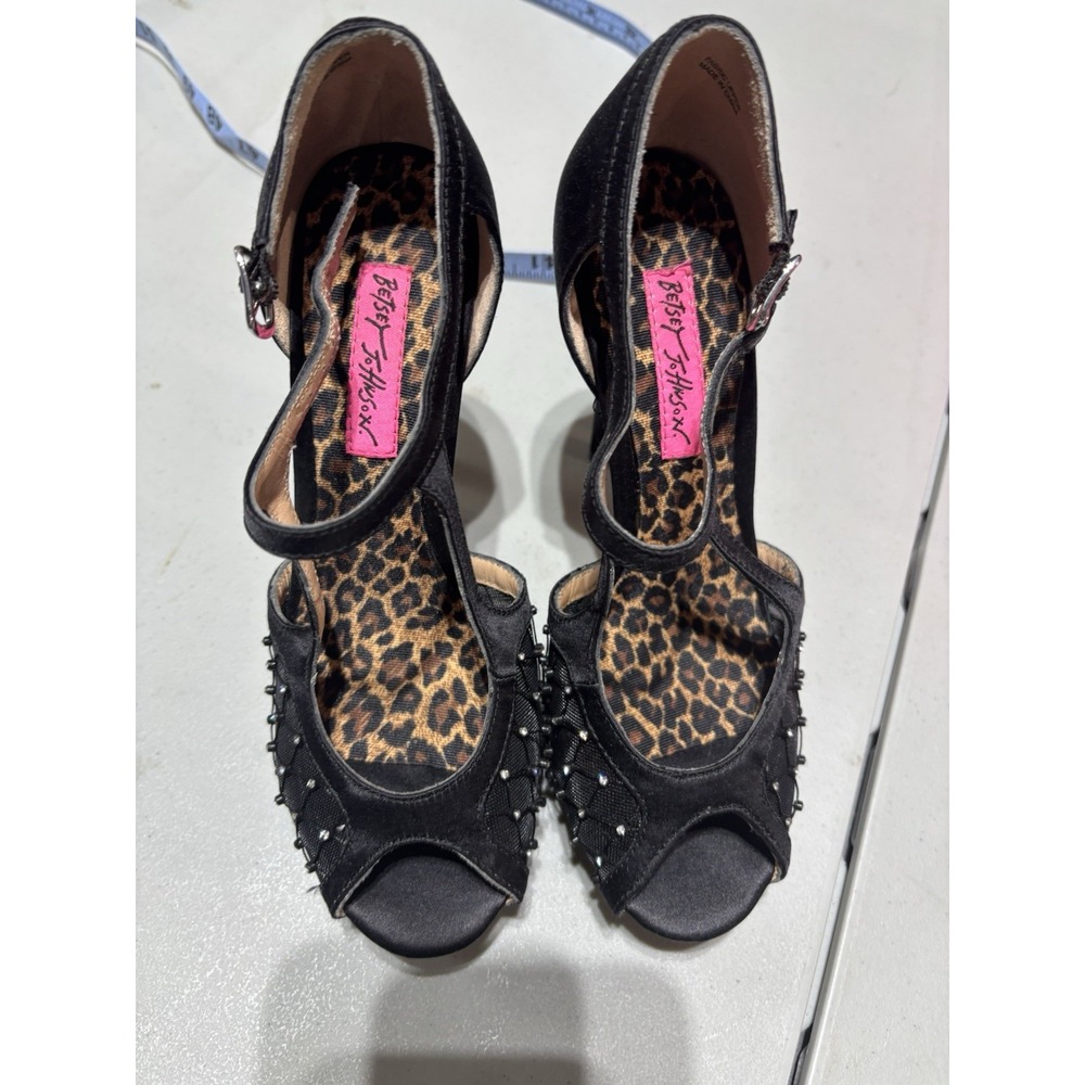 Betsey Johnson peep toe rhinestone Stilettos heels- Size 6